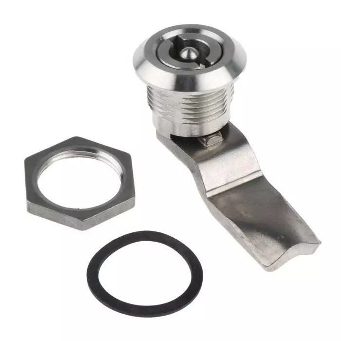 Steinbach & Vollman Stainless Steel Tumbler Lock 26 mm Panel-to-Tongue 20.2x20.2 mm Cutout Key Unlock