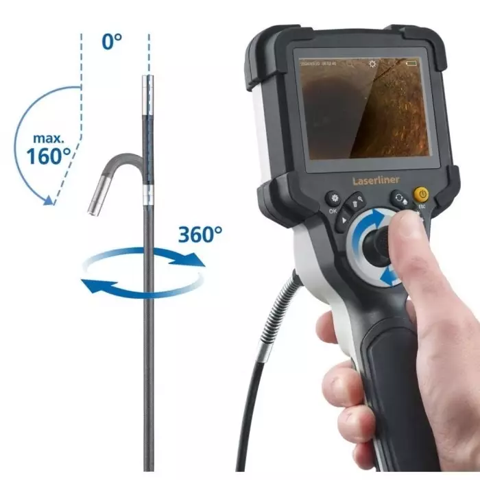 Laserliner 9 mm probe Inspection Camera Kit 1m Probe Length 1280x720pixels Resolution LED Illumination, 092.935A