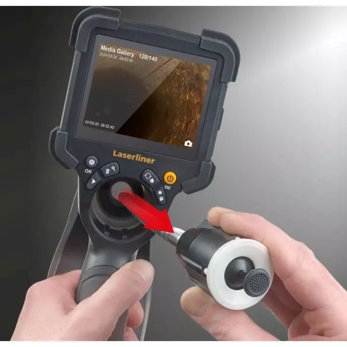 Laserliner 9 mm probe Inspection Camera Kit 1m Probe Length 1280x720pixels Resolution LED Illumination, 092.935A