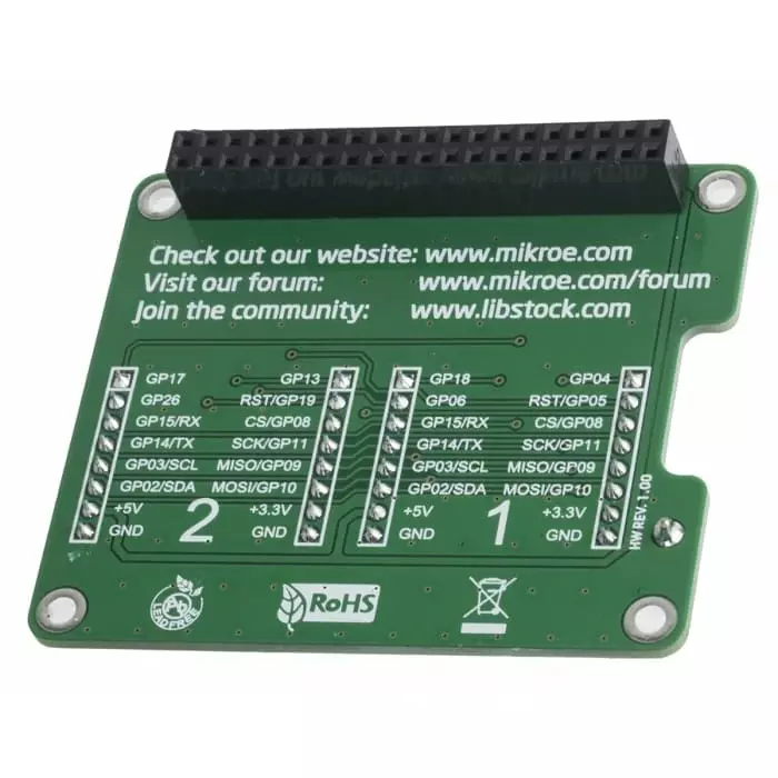 MikroElektronika Pi 2 click Shield for Raspberry Pi, MIKROE-1879