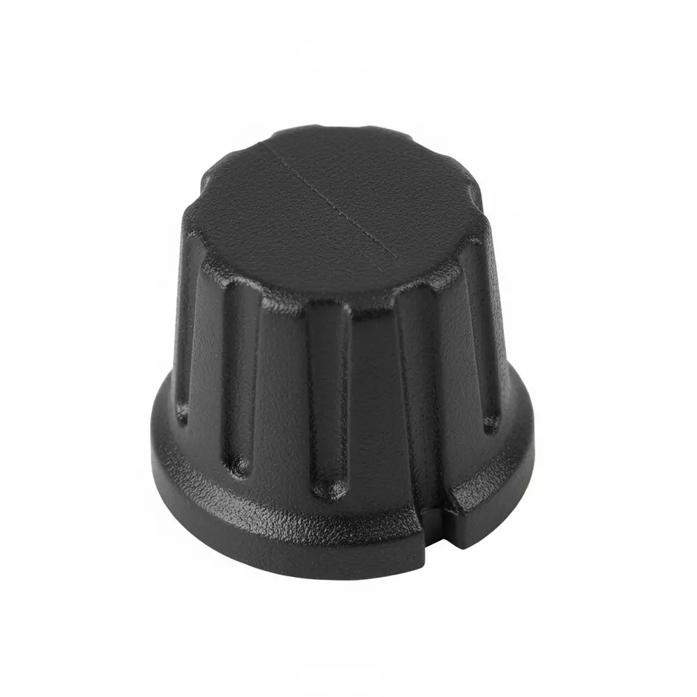Ohmite 5000E Series Cylindrical Knob with Skirt Black 19 mm Outside Diameter, 5250E