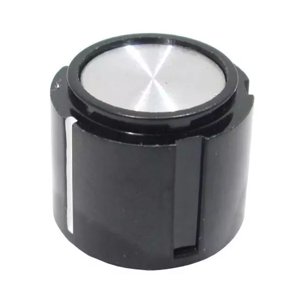 Shin Chin Cylindrical Knob Phenolic Black 20 mm Outside Diameter, PN-31B1/6.4