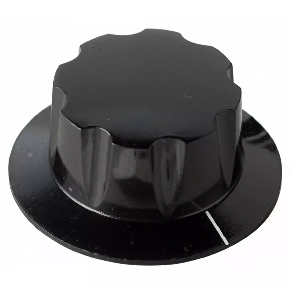 DAVIES MOLDING Cylindrical Knob with Skirt Phenolic Black 68 mm Outside Diameter, 1940BG