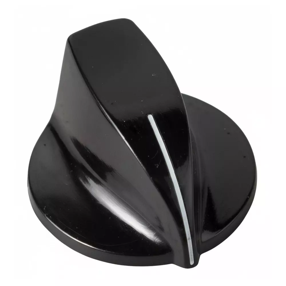 DAVIES MOLDING Cylindrical Knob Phenolic Black 29 mm Outside Diameter, 1550AG
