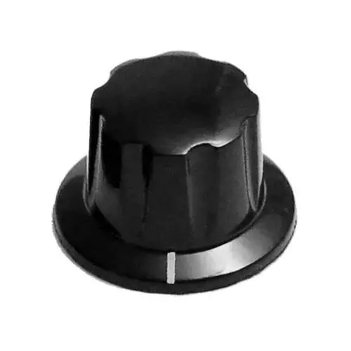 DAVIES MOLDING 1910 Series Cylindrical Knob with Skirt Black 13.6 mm Outside Diameter, 1910EY