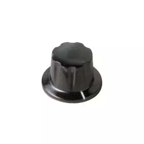 DAVIES MOLDING Cylindrical Knob with Skirt Phenolic Black 38 mm Outside Diameter, 1930BQ