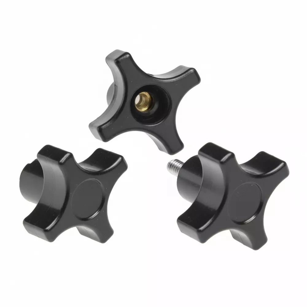 DAVIES MOLDING 2820 Series Clamping Knob 4-Arm Design 6.35 mm (1/4 inch) Shaft Diameter, 2820