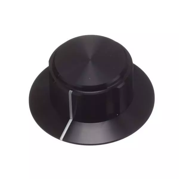 APEM KS Series Cylindrical Knob with Skirt Black 24 mm Outside Diameter, KS900B14
