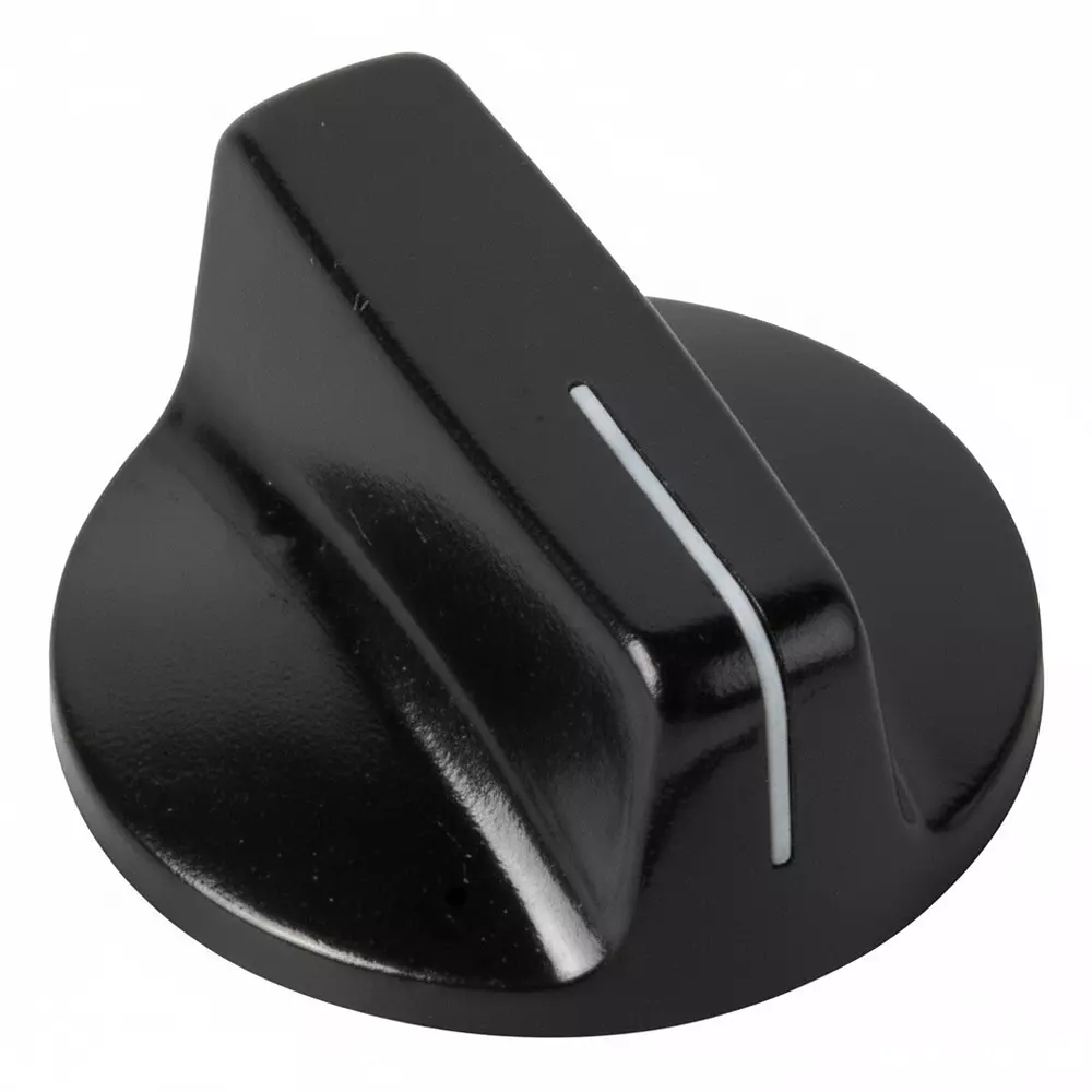 DAVIES MOLDING Knobs Pointer/Selector Type Phenolic Black 29 mm Outside Diameter, 1500AU BLACK, LINED