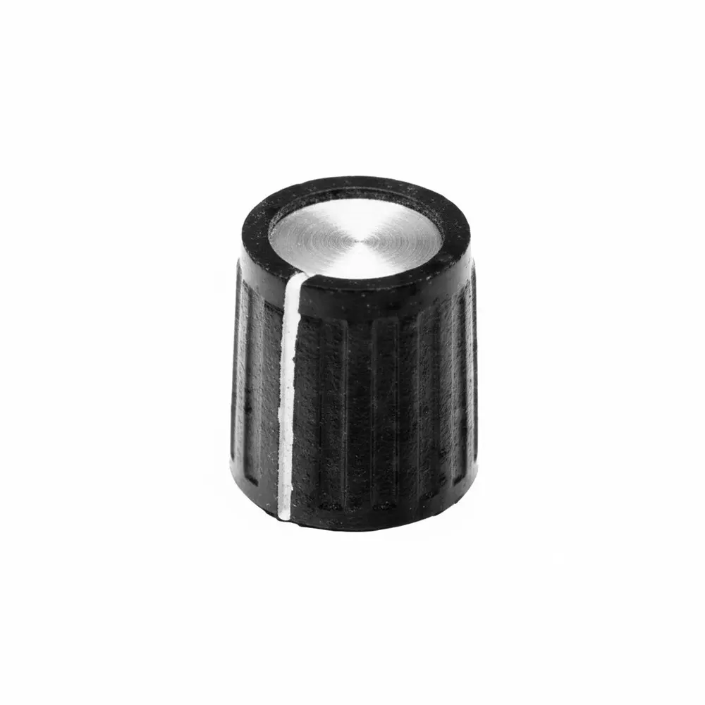 TE CONNECTIVITY PKG Series Cylindrical Knob Black, Silver 14 mm Outside Diameter, 6-1437624-0
