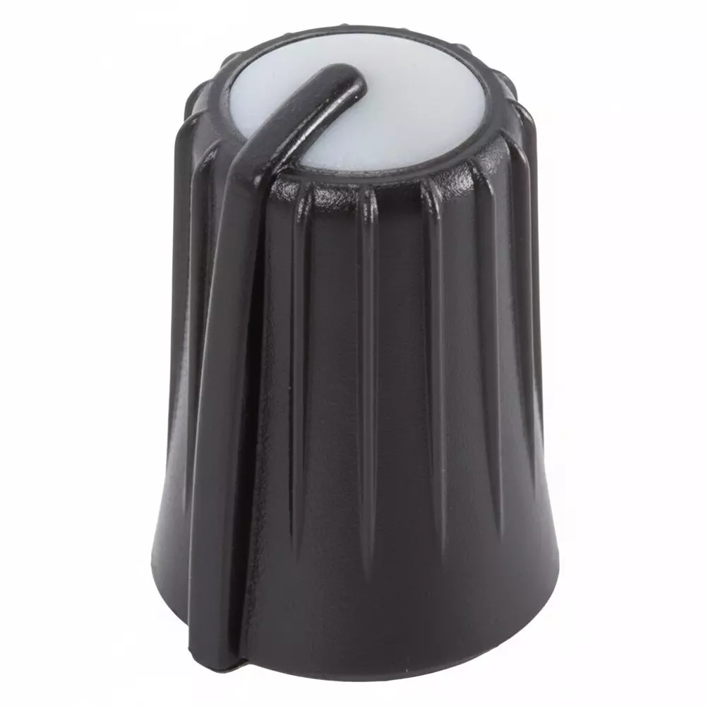 Same Sky Knobs Ribbed Type Plastic Black 12 mm Outside Diameter, SPK-009B