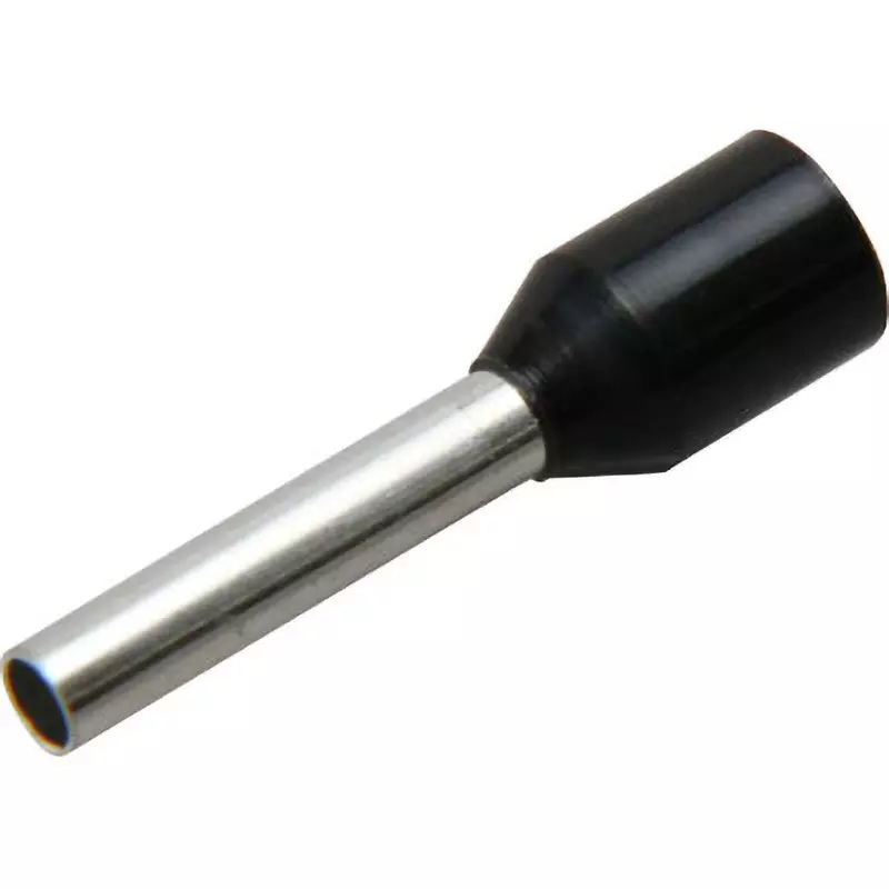 MonotaRO Pin Terminal With Insulating Sleeve Black 16.3 mm Length, E1510-BLACK (Pack of 100 Pcs)