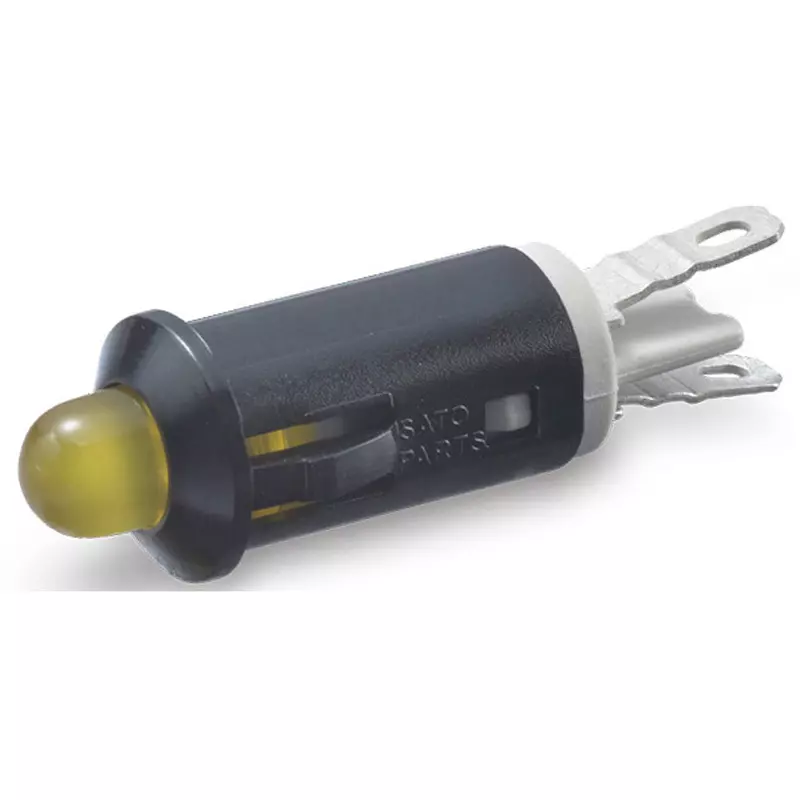 Sato Parts Indicator Light LED Bracket Round Φ5 mm Bullet-Shaped LED Lens, DB-40-F-BY