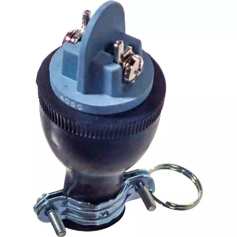 Meikosha Round Rubber Plug (With Ground Hole) 2 Pole Flat Blade Type 125 V 15 A, MP2552