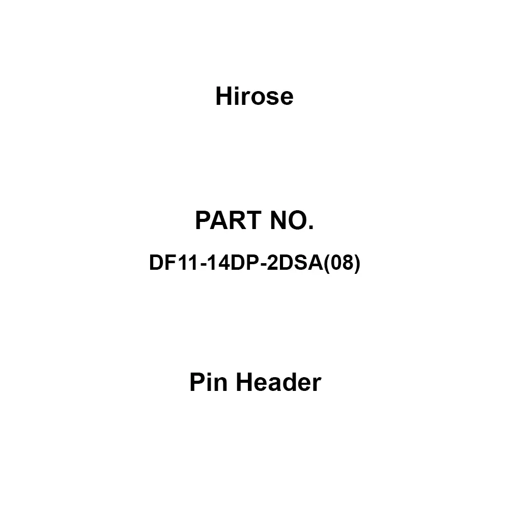 Hirose Pin Header 250.0 AC Rated Voltage 2 A Rated Current 14 No. of Pole, DF11-14DP-2DSA(08) (Pack of 100)