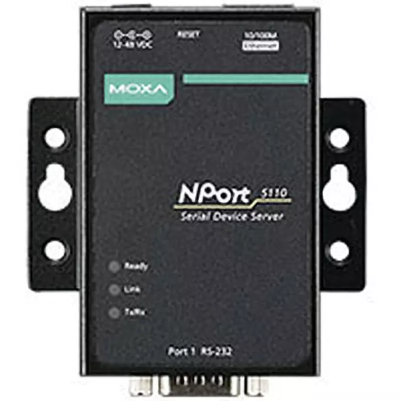 MOXA Industrial Serial Device Server 921.6 Kbps Communication Speed RS-232/422/485 Interface 1 No. of Port, NPort 5150