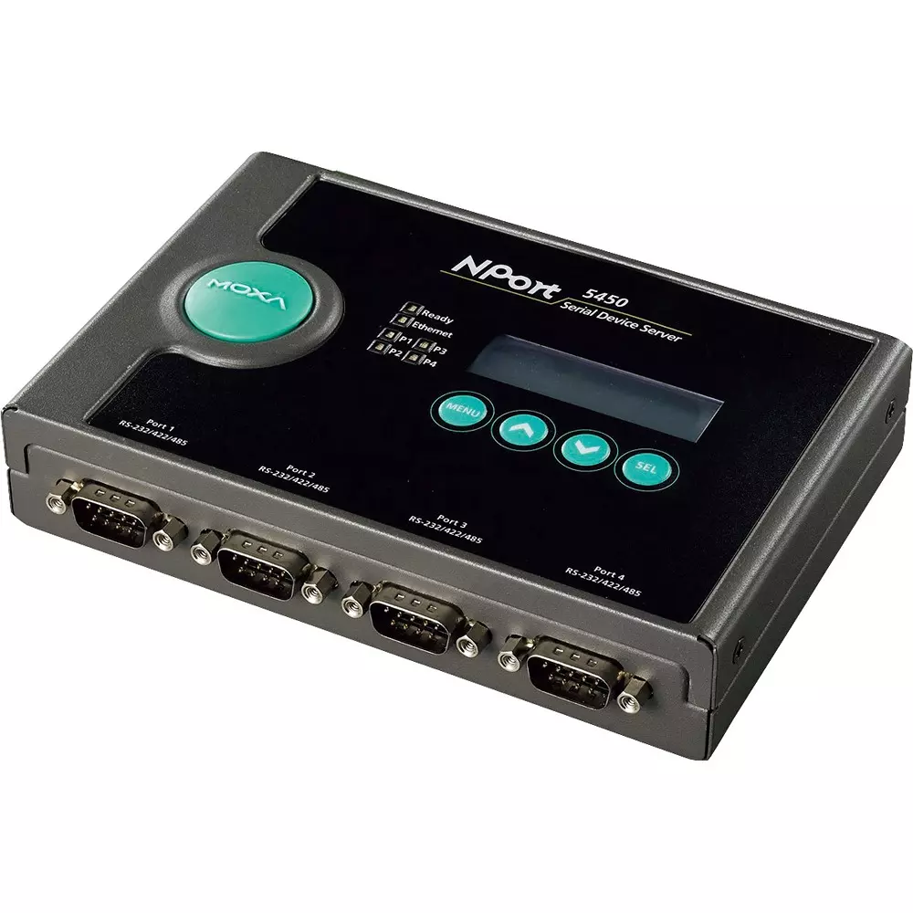 MOXA Industrial Serial Device Server ○ Power_Adapter RS232 Cx4/RS422 x4/RS485 x4 No. of Port, NPORT 5450/JP
