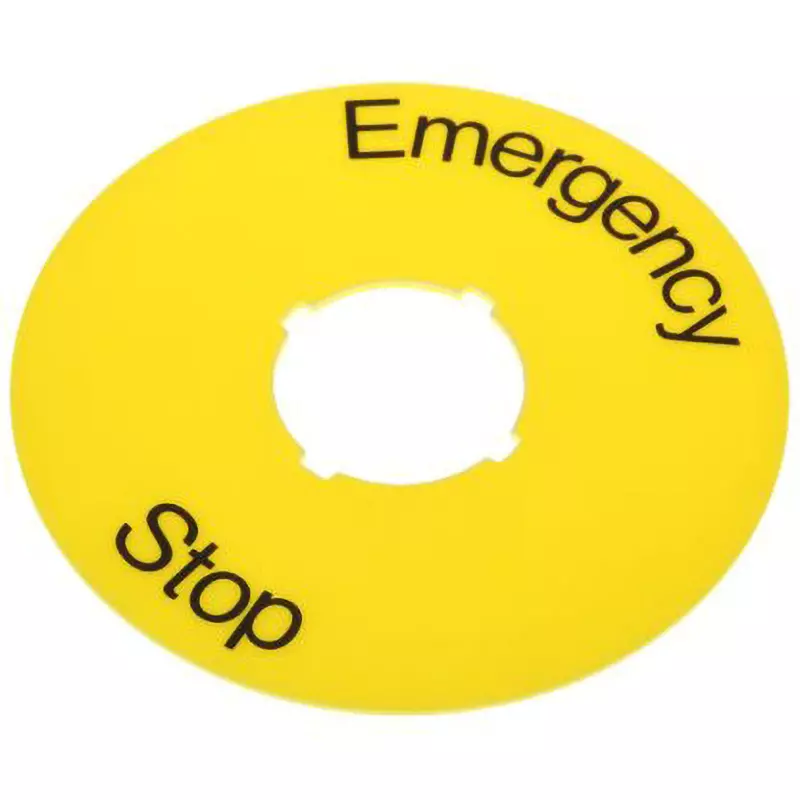 ABB Legend Plate Legend plate Accessory Type 70 mm emergency stop Combination Equipment, 1SFA616915R1005