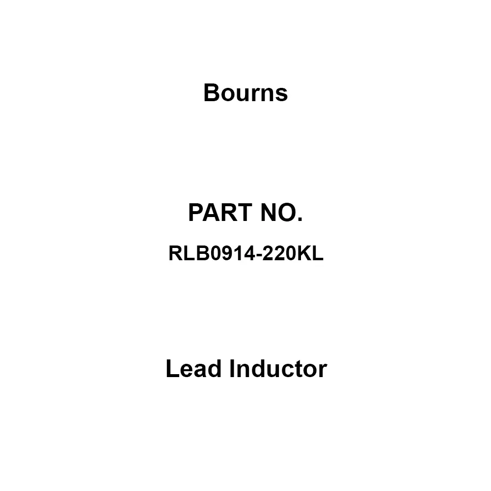 Bourns Lead Inductor 1.9 A Maximum Current 9 MHz Maximum Frequency ±10% Tolerance, RLB0914-220KL (Pack of 200)
