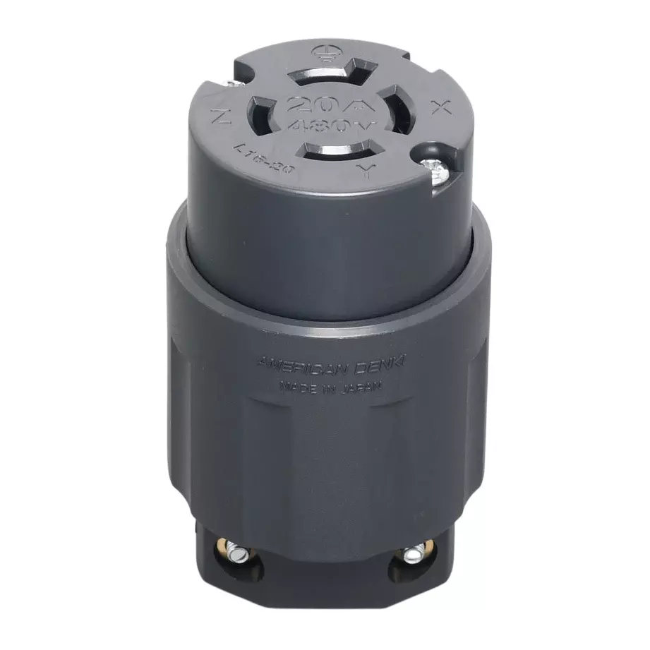 AMERICAN DENKI Hook-Type Connector Body 2 PNCT-VCT3.5-5.5 mm² Compatible cable Grounding surface 3 P 20 A 480 V Rating, 4244N-L16