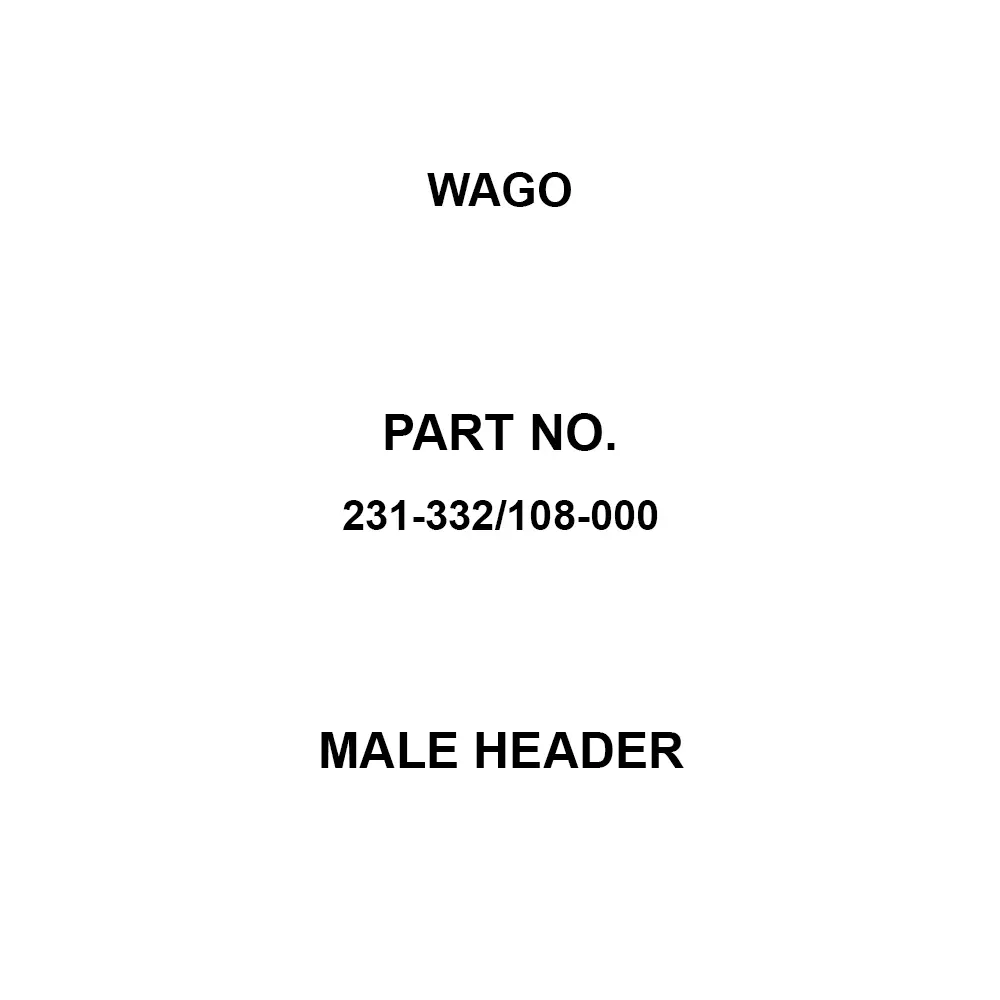 Wago Male Header 2 Pole 12 Amp Rated Current, 231-332/108-000 (Pack of 200)