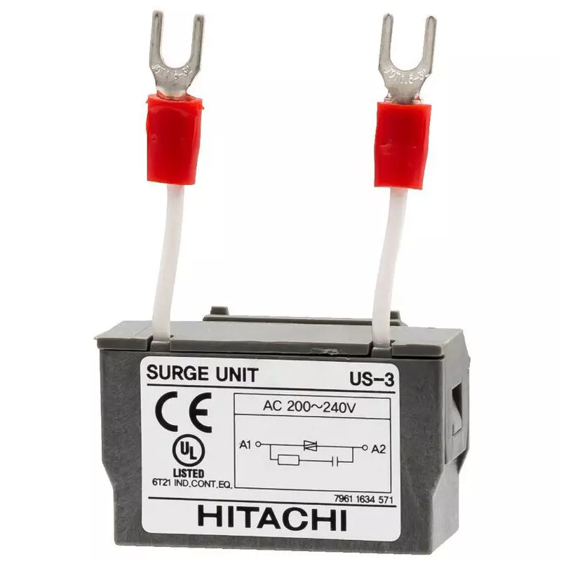 Hitachi Surge Absorber Applicable recommended coil voltage (V): 100 to 240 AC, Applicable coil voltage (V):, US-3 AC240V