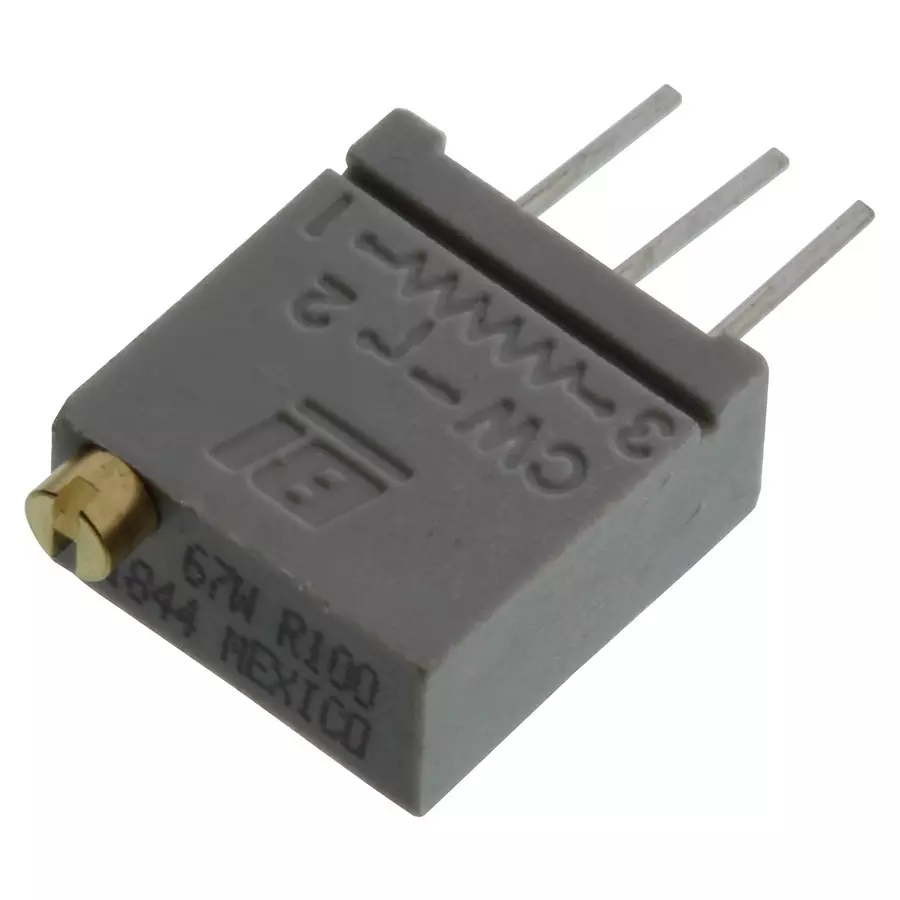 TT ELECTRONICS / BI TECHNOLOGIES TRIMMER POTENTIOMETER, 100 OHM 20TURN THROUGH HOLE, 67WR100LF