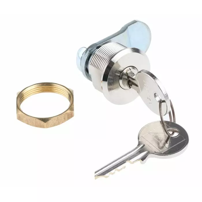 Steinbach & Vollman Brass Tumbler Lock 20 mm Panel-to-Tongue 18.2x22.2 mm Cutout Key Unlock, 44880010