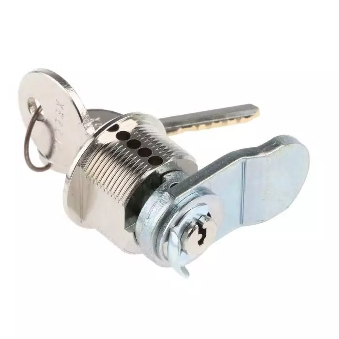 Steinbach & Vollman Brass Tumbler Lock 20 mm Panel-to-Tongue 18.2x22.2 mm Cutout Key Unlock, 44880010