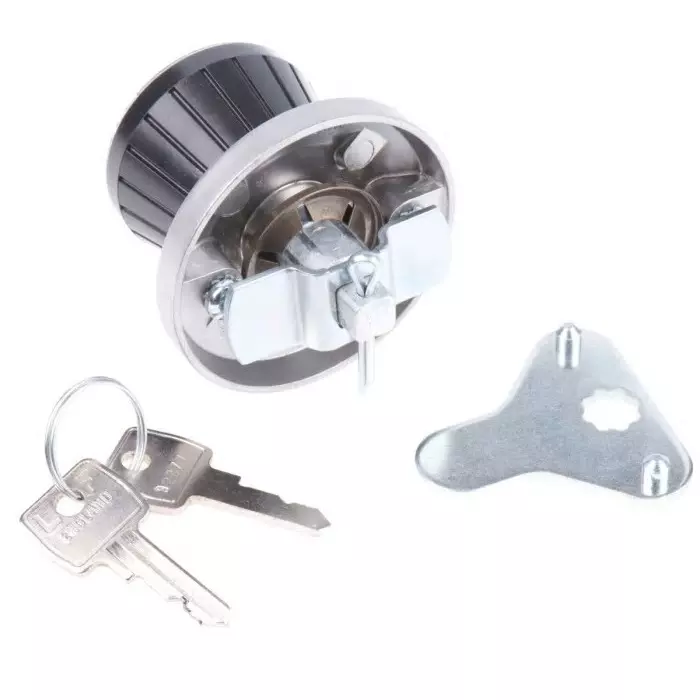 Euro-Locks Cabinet Key Lock 11 mm Panel to Tongue Depth, 22 mm Panel Cutout Diameter, 1605013