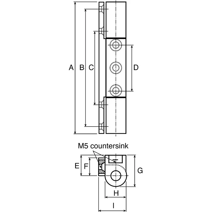 Steinbach & Vollman Barrel Hinge Aluminium, 25x120x16 mm, Free Swinging, 825859 (Pack of 2)