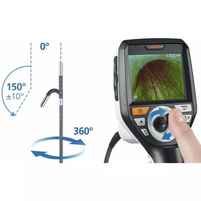 Laserliner 092.277A 3.9 mm probe Inspection Camera 1m Probe Length LED Illumination, VideoInspector 3D Micro