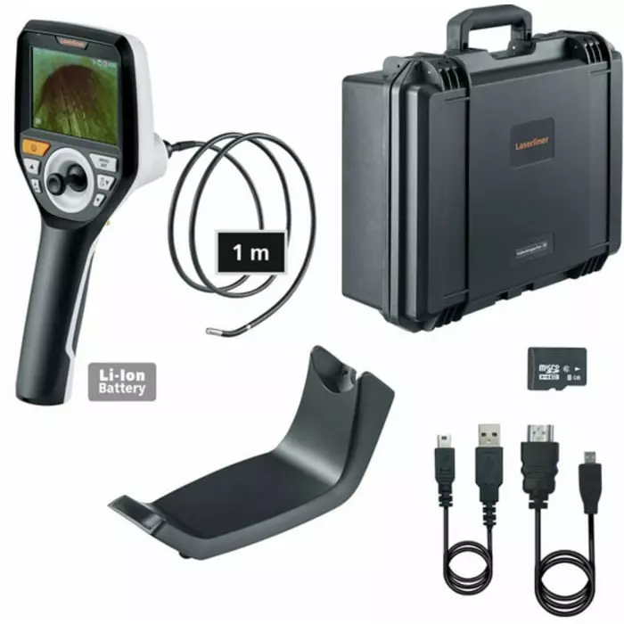Laserliner 092.277A 3.9 mm probe Inspection Camera 1m Probe Length LED Illumination, VideoInspector 3D Micro