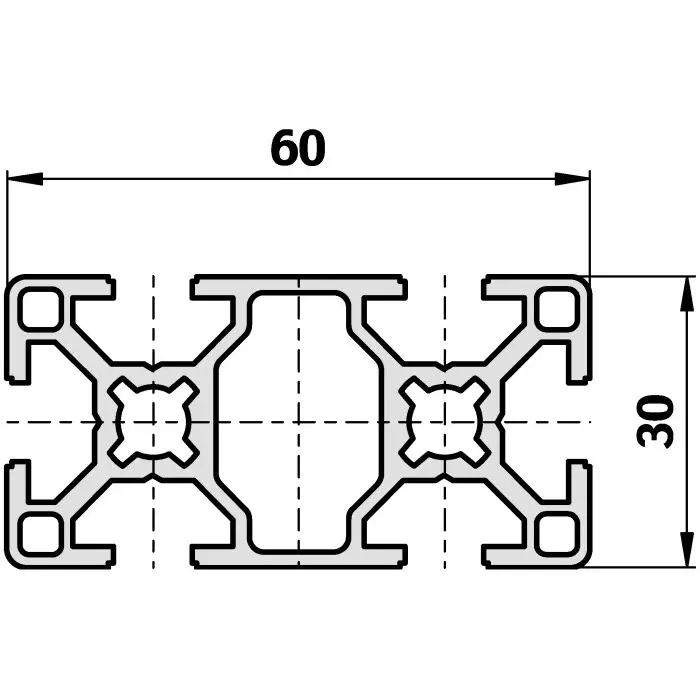 bosch-rexroth-silver-aluminium-profile-strut-30-x-60-mm-8-mm-groove-1000-mm-length-38429924571000