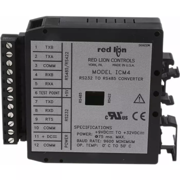 Red Lion MINI MCR-SL-2CP-I-I-SP Series Signal Conditioner, RS-232 Input, RS-422, RS-485 Output, 9 - 32V dc Supply, ICM40030