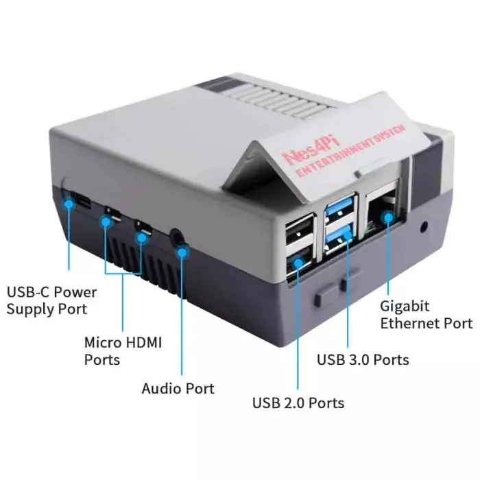 52Pi ABS Case for use with Raspberry Pi 4B in Grey, ZP-0086