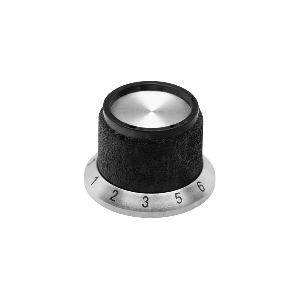 TE CONNECTIVITY PKD Series Cylindrical Knob with Skirt Black, Silver 25.4 mm Outside Diameter, PKD70B101/4