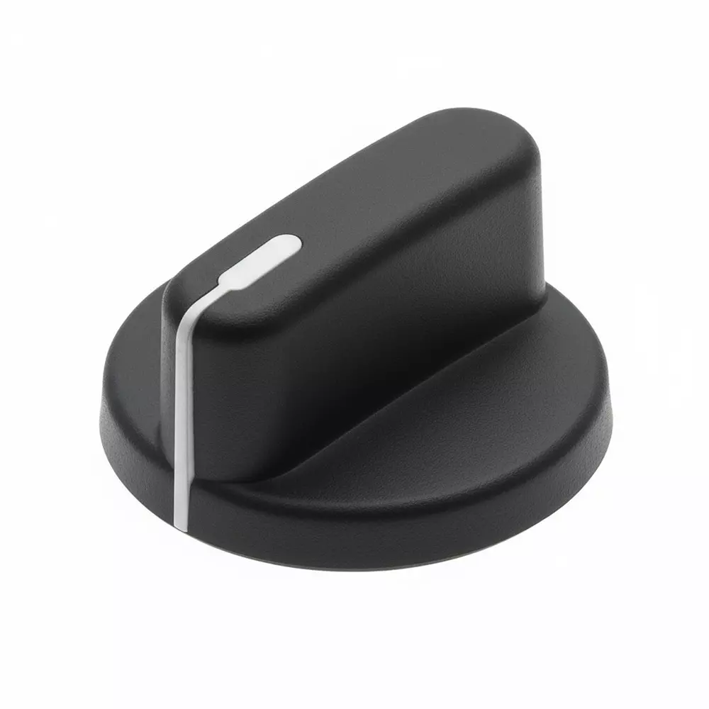 DAVIES MOLDING Knobs Pointer/Selector Type Polypropylene (PP) White, Black 35 mm Outside Diameter, 1505-F