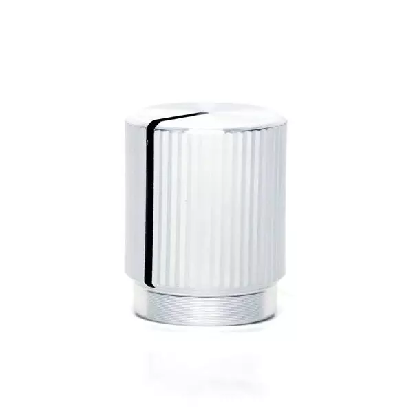 APEM 42006 Series Cylindrical Knob Silver 13 mm Outside Diameter, 420061A1/8