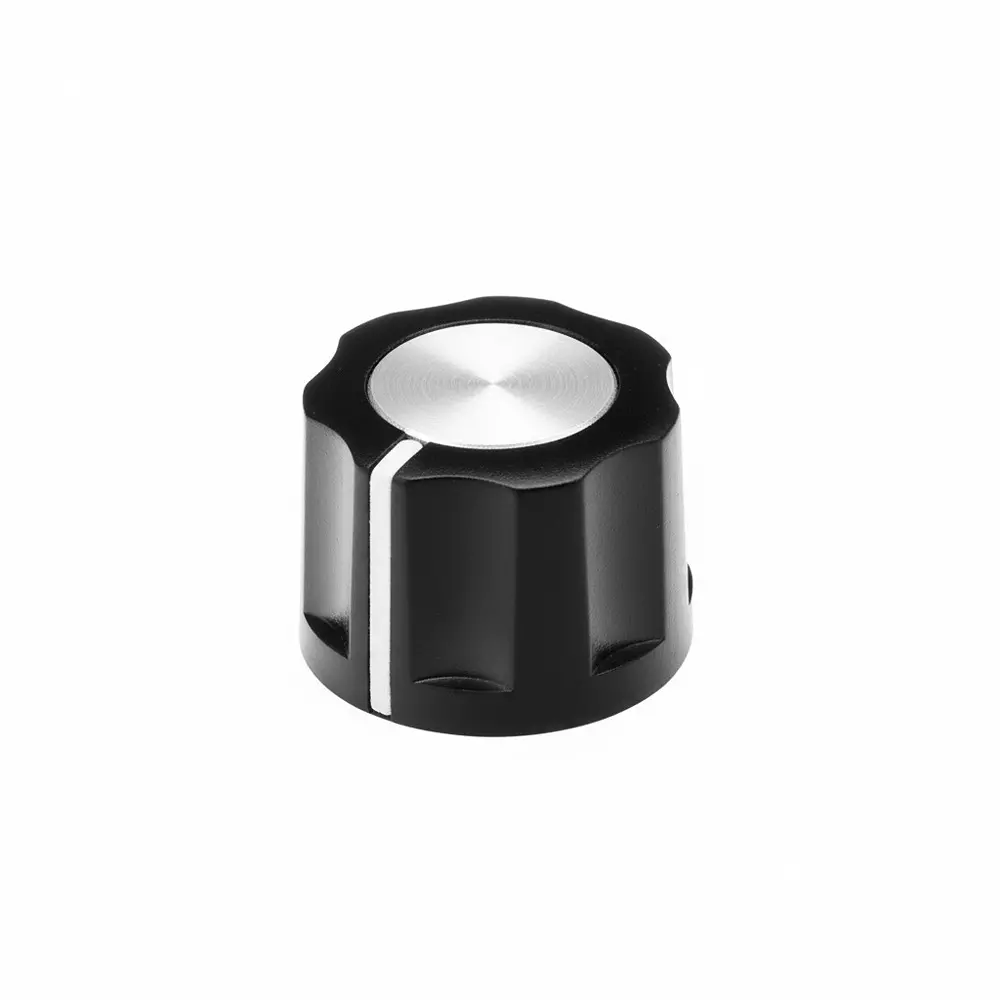 TE CONNECTIVITY PKE Series Cylindrical Knob Black 16 mm Outside Diameter, PKE60B1/4