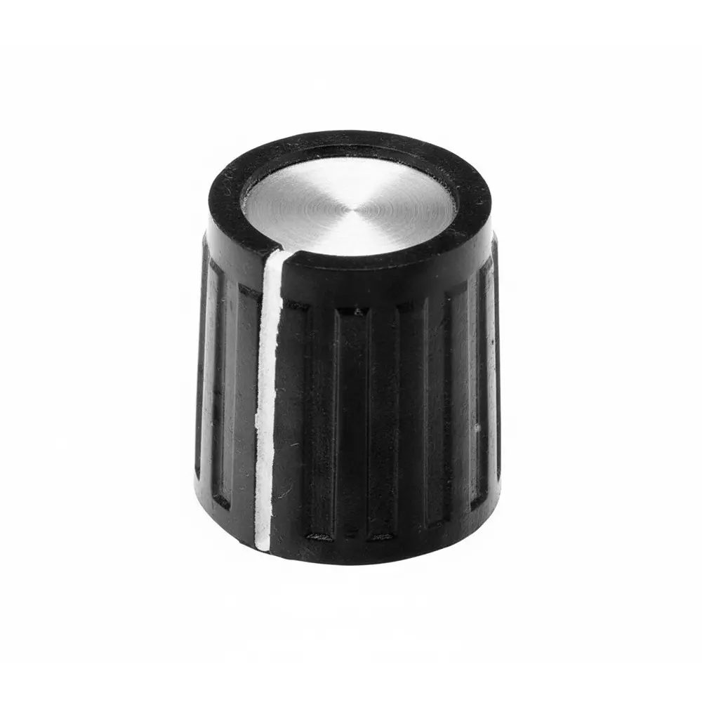 TE CONNECTIVITY PKG Series Cylindrical Knob Black 14 mm Outside Diameter, PKG50B1/8