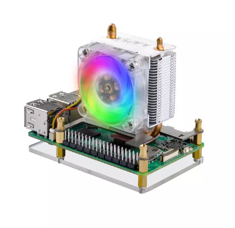 52Pi ICE Tower Cooler 0.4 W @5 V, 0.08 A Power Rating for Raspberry Pi 5