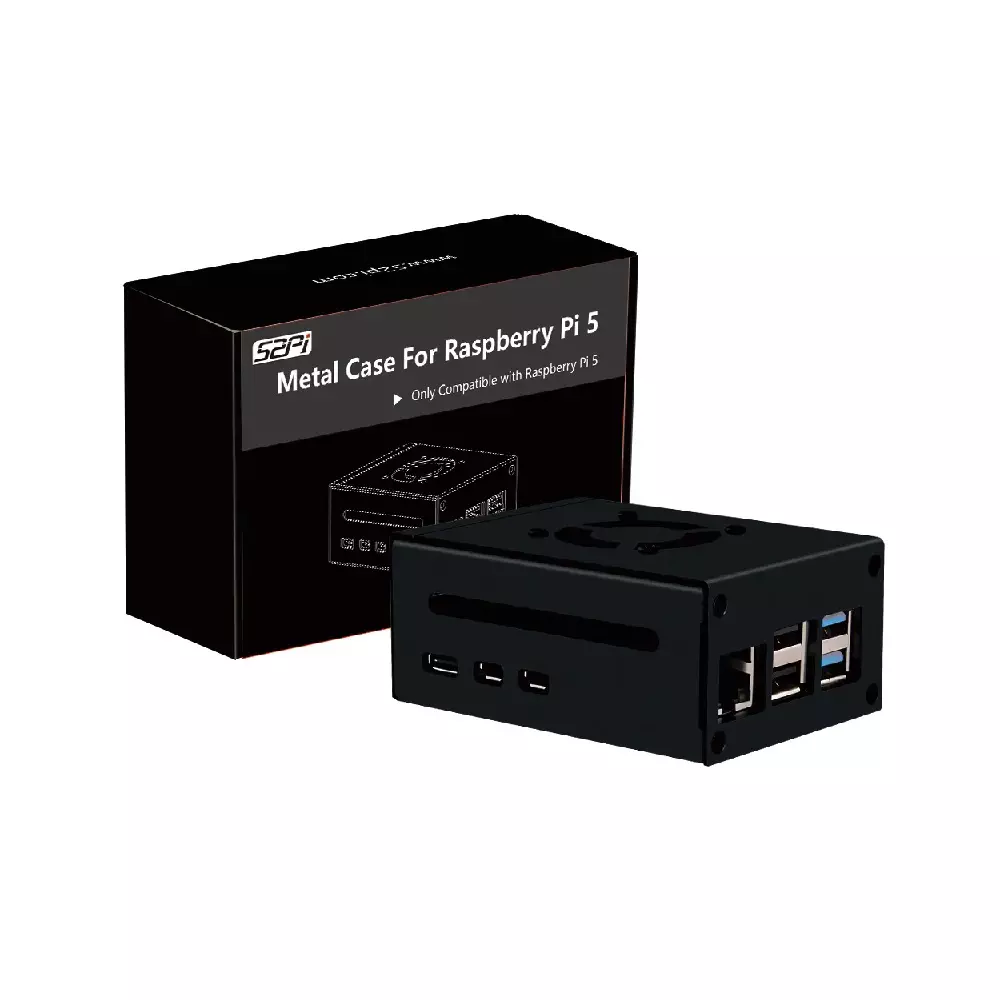 52Pi Raspberry Pi 5 Metal Case with Cooling Fan And Heatsinks