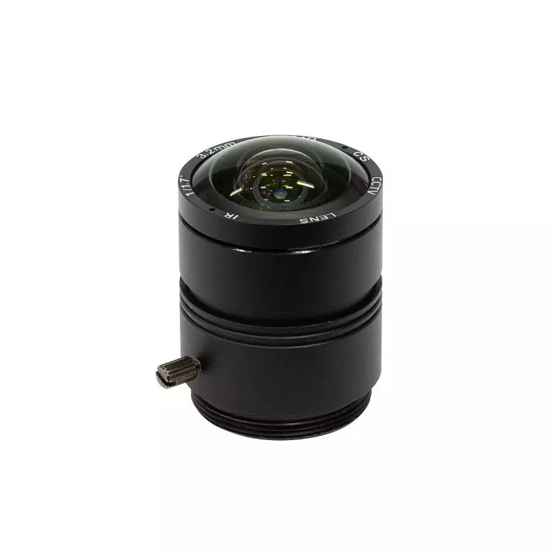 ArduCam LN051 CS Lens for Raspberry Pi HQ Camera, 120 Degree UltraWide Angle CS-Mount Lens, 3.2mm Focal Length with Manual Focus