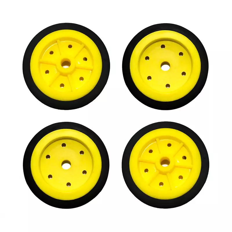 EasyMech 100mm Modified Heavy Duty(HD) Disc Wheels Yellow 4 Pcs