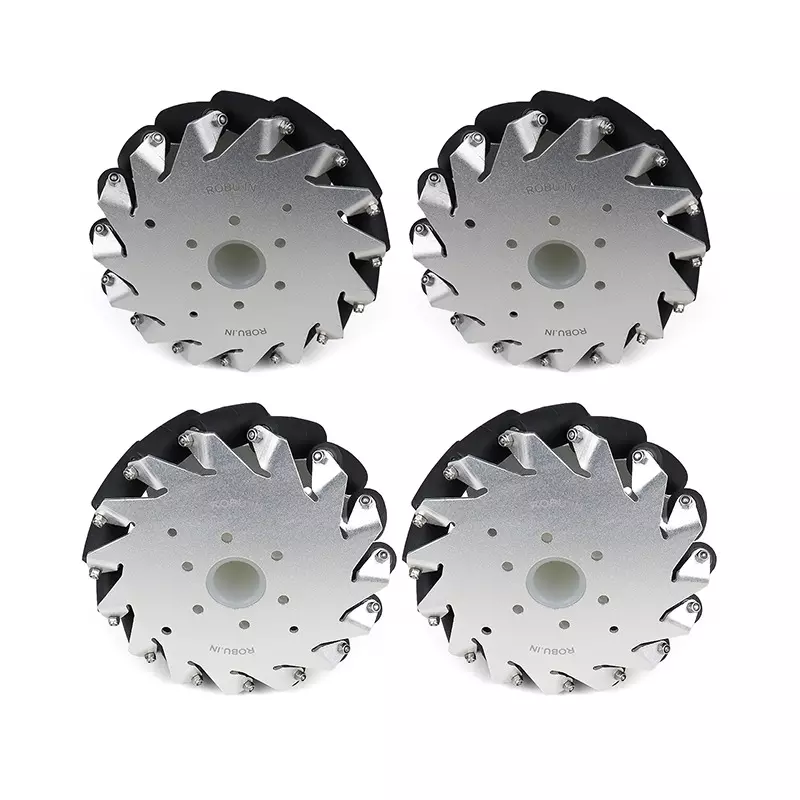 EasyMech 152mm Aluminium Mecanum wheels (Bearing type rollers)-Pack of 4 Pcs