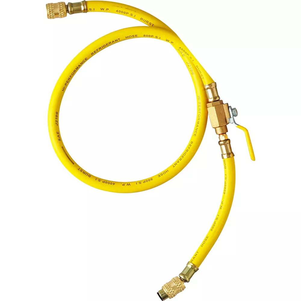 MonotaRO Charging Hose for R410A/R32 With Valve Yellow About 920 mm Length, 12026037