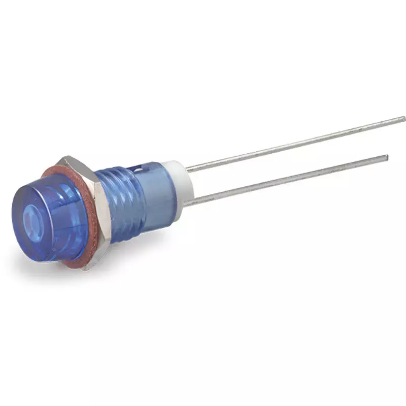 Sato Parts Indicator Light LED Bracket Round Lens Φ7 mm Convex Lens, DB-13-F-BL