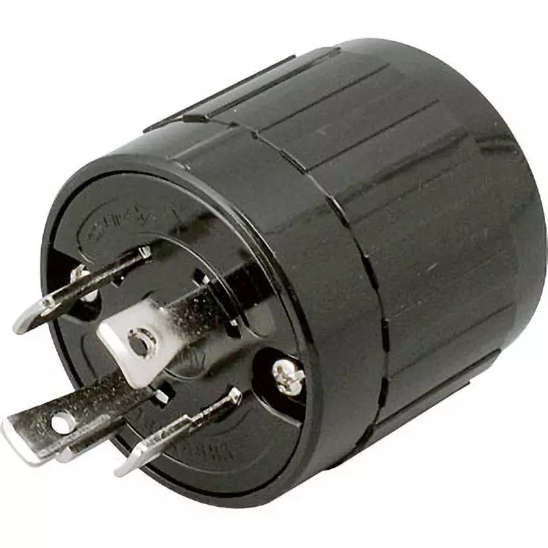 Meikosha Grounding 3 P 30 A Hook Plug (L15-30P Compliant), MH2587