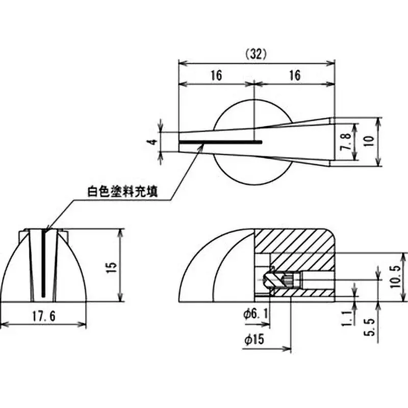 sato-parts-mold-knob-k-66-phenol-black-k-66